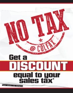 Get a discount equal to your sales tax.