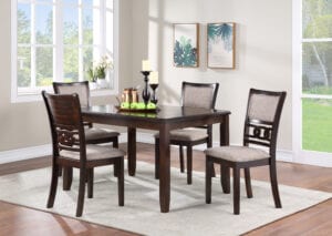 Dining table and four chairs