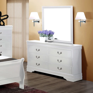 White 2pc Dresser / Mirror