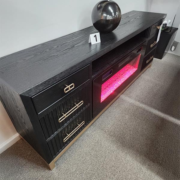 2pc Media Console with Fireplace 010